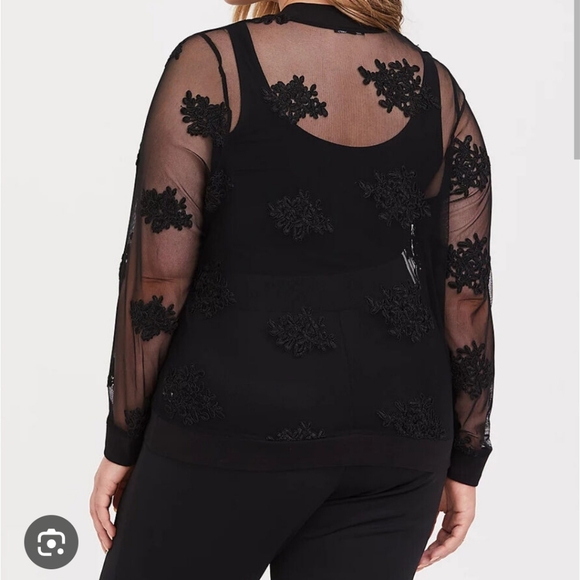 New Torrid Mesh Lace Bomber - Picture 2 of 4